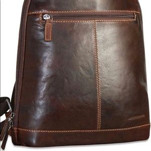 Jack Georges Brown leather back pack purse!